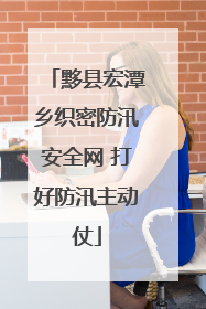 黟县宏潭乡织密防汛安全网 打好防汛主动仗