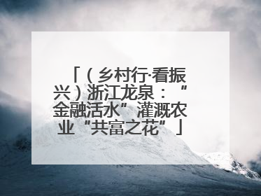 （乡村行·看振兴）浙江龙泉：“金融活水”灌溉农业“共富之花”