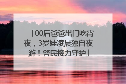 00后爸爸出门吃宵夜，3岁娃凌晨独自夜游！警民接力守护
