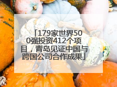 179家世界500强投资412个项目，青岛见证中国与跨国公司合作成果
