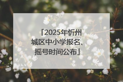 2025年忻州城区中小学报名、摇号时间公布