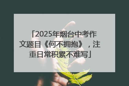 2025年烟台中考作文题目《何不拥抱》，注重日常积累不难写