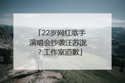 22岁网红歌手演唱会抄袭汪苏泷？工作室道歉