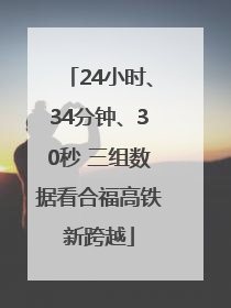 24小时、34分钟、30秒 三组数据看合福高铁新跨越