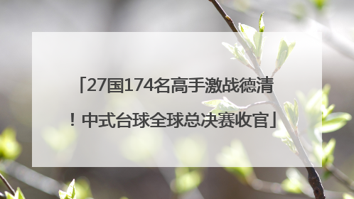 27国174名高手激战德清！中式台球全球总决赛收官
