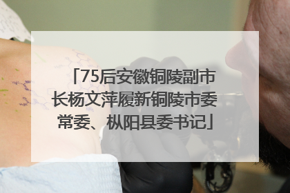 75后安徽铜陵副市长杨文萍履新铜陵市委常委、枞阳县委书记