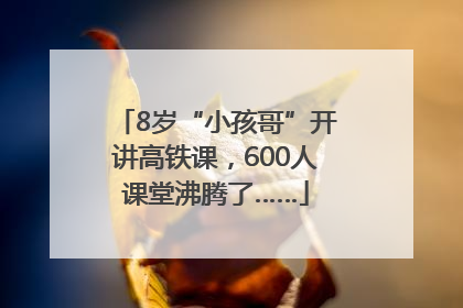 8岁“小孩哥”开讲高铁课，600人课堂沸腾了……