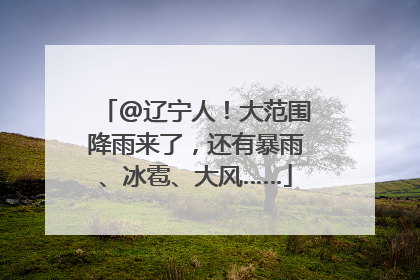 @辽宁人！大范围降雨来了，还有暴雨、冰雹、大风……