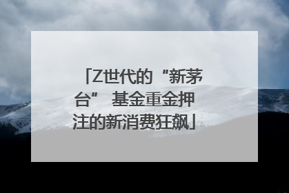 Z世代的“新茅台” 基金重金押注的新消费狂飙